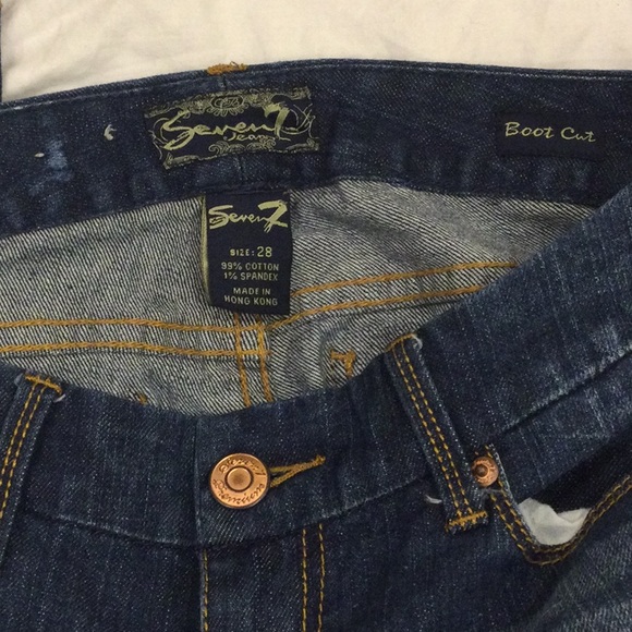 Seven7 Dark Wash Bootcut Jeans Size 28 - Picture 5 of 6